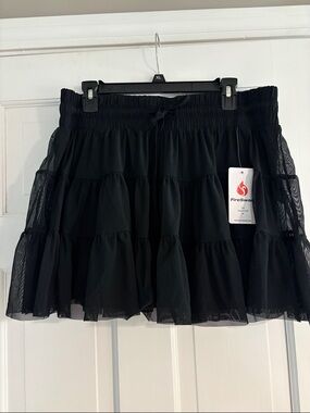 Black Tiered Mini Skort